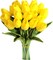 Artificial Tulips 20 Stems Yellow PU Faux Flowers for Thanksgiving and Christmas (Yellow) 8"D x 14"W x 6"H